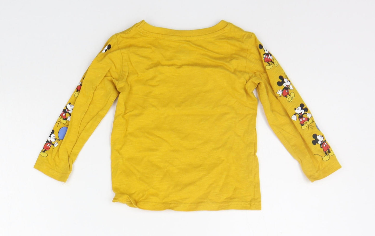 Primark Girls Yellow Geometric  Basic T-Shirt Size 12-18 Months  - MICKEY MOUSE