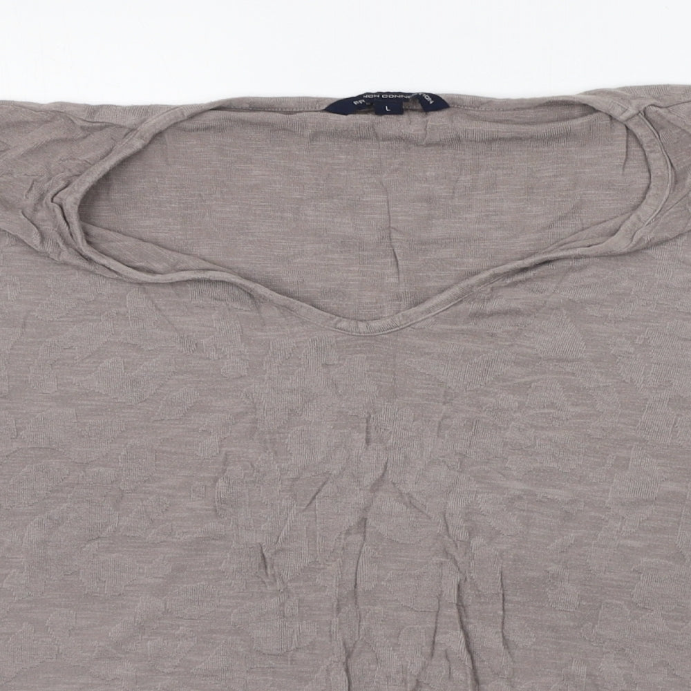 French Connection Womens Grey Geometric  Pullover Jumper Size L