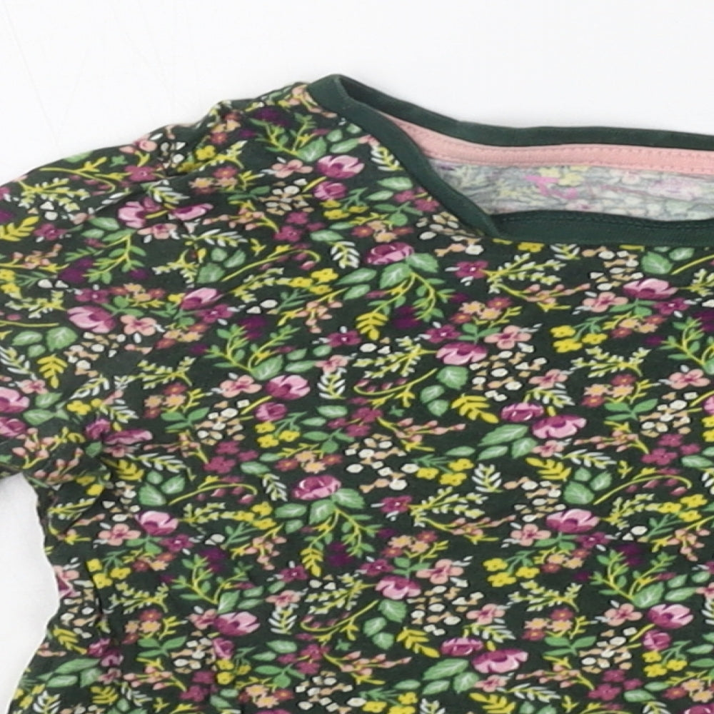 TU Girls Green Fair Isle  T-Shirt Dress  Size 3-4 Years