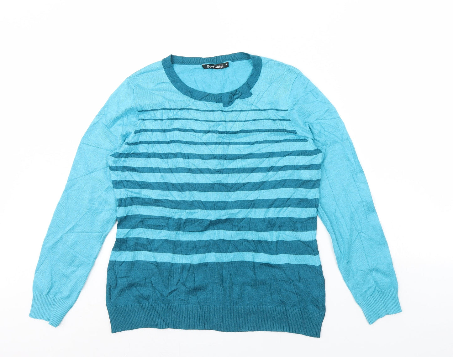 Bonmarché Womens Blue Striped  Pullover Jumper Size S