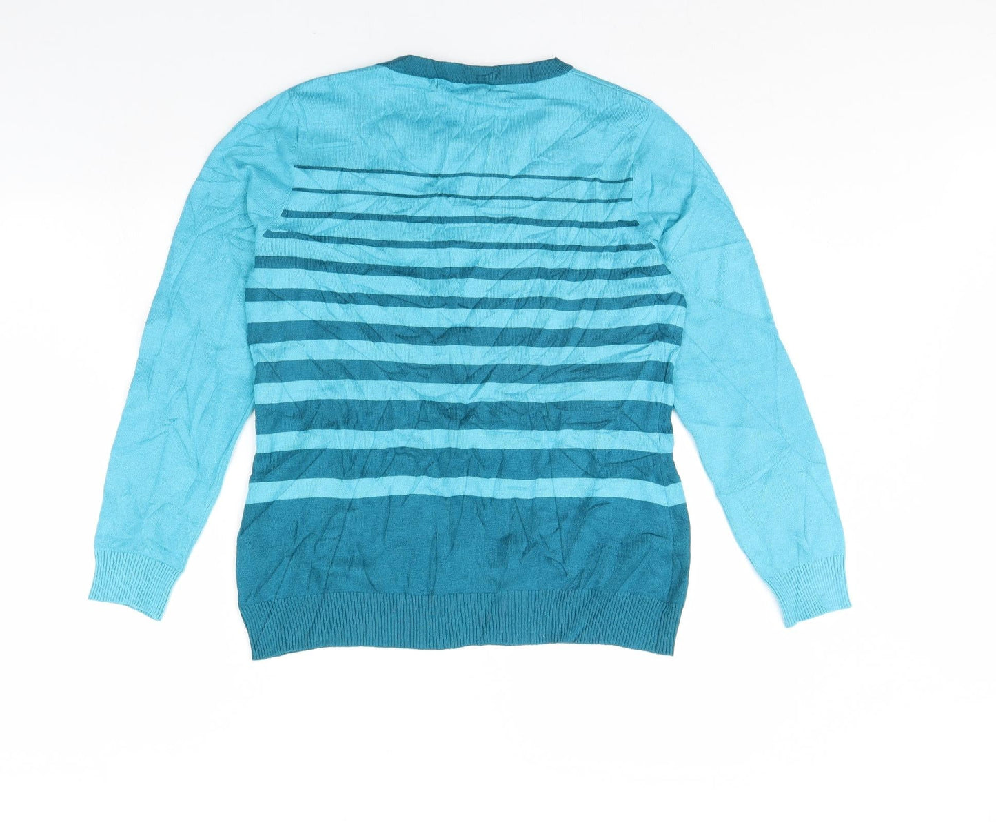 Bonmarché Womens Blue Striped  Pullover Jumper Size S