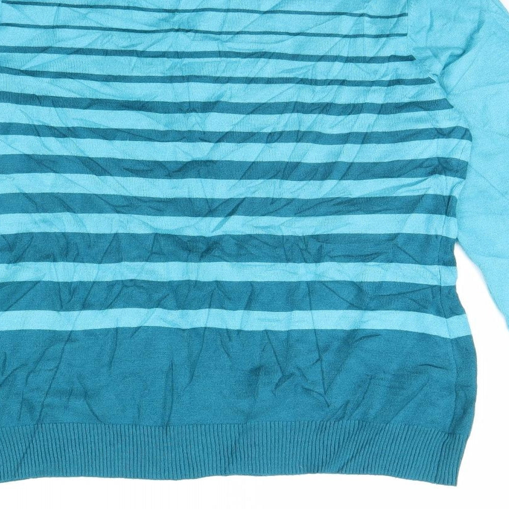Bonmarché Womens Blue Striped  Pullover Jumper Size S