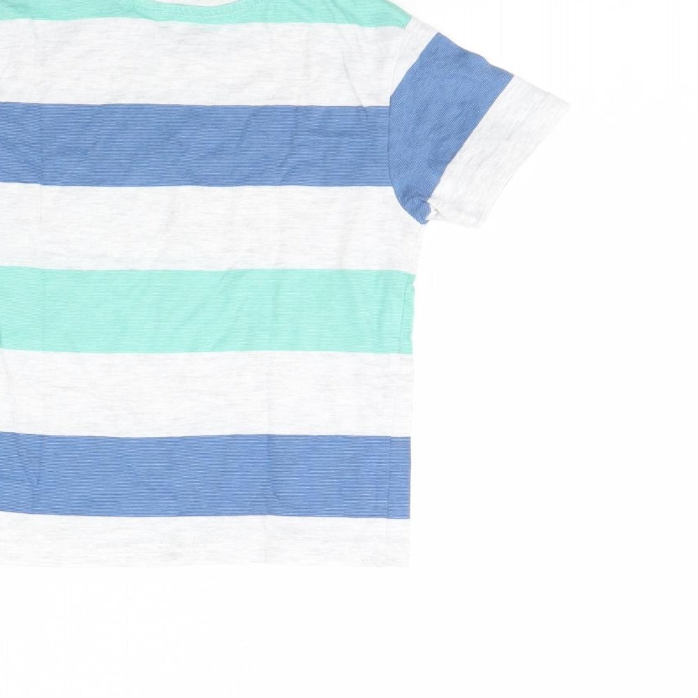 Primark Boys Grey Striped  Basic T-Shirt Size 5 Years