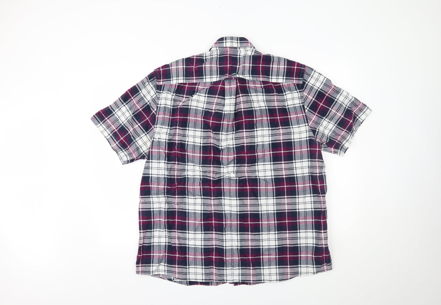 oxford weave Mens Purple Plaid   Button-Up Size 44