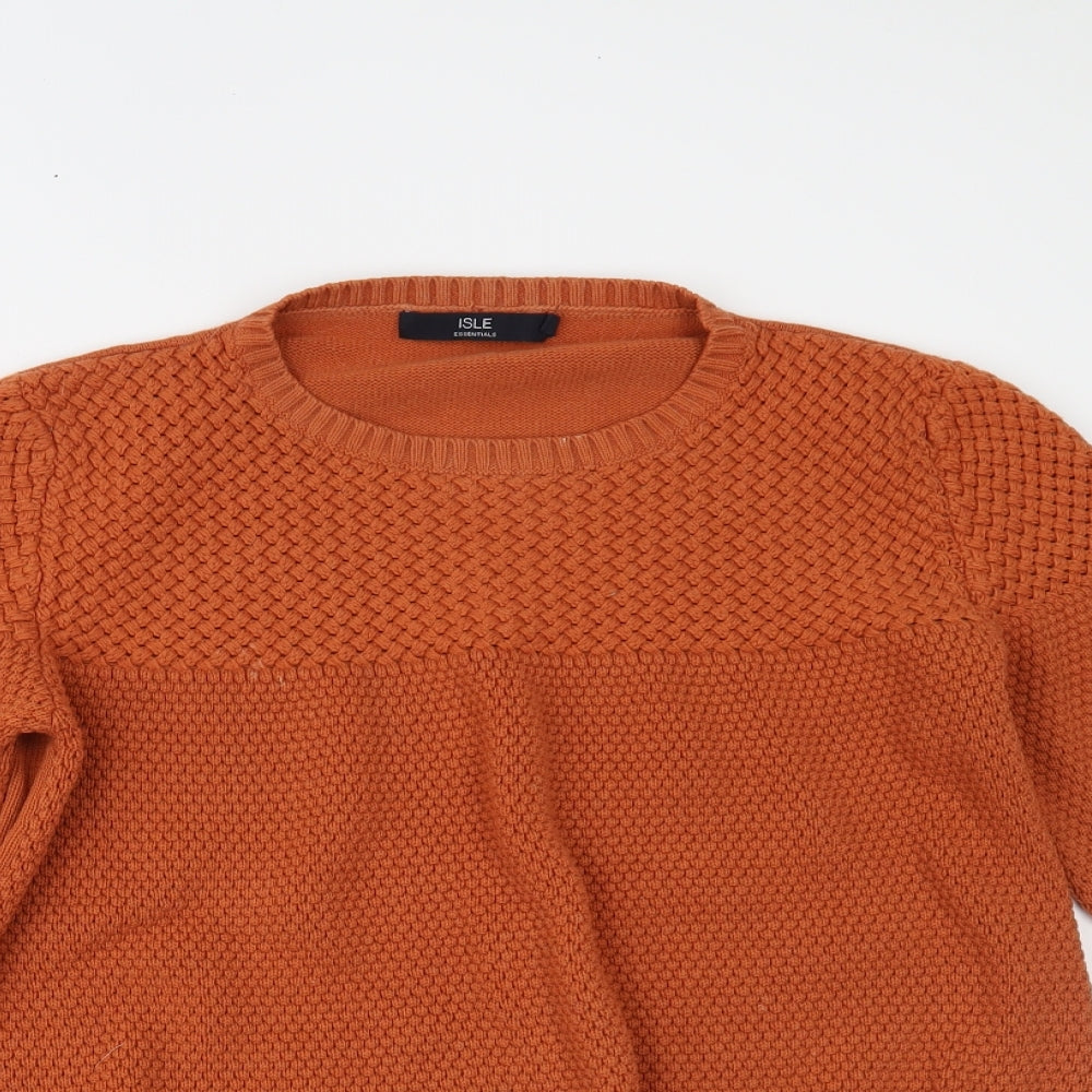 Isle Essentials Womens Orange   Pullover Jumper Size L