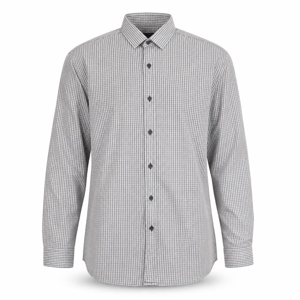 Taylor & Cutter Mens Blue Check   Button-Up Size 15