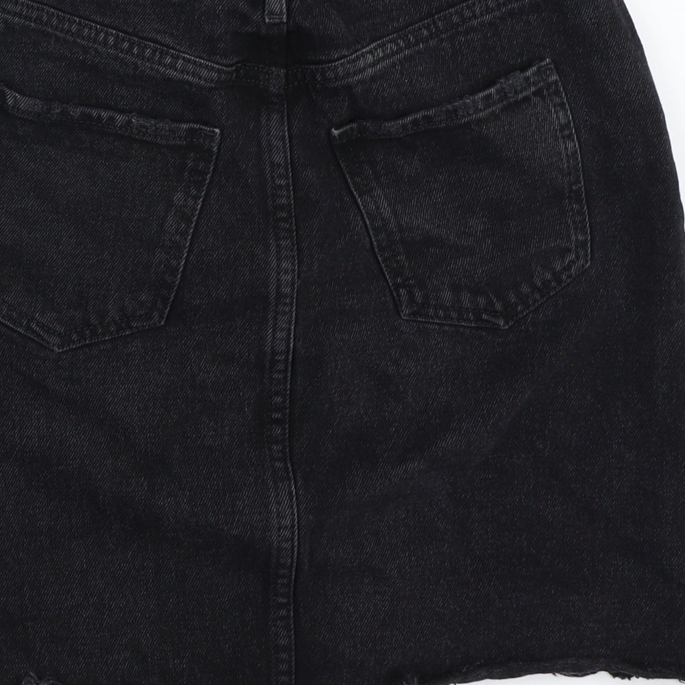 New Look Womens Black  Denim Mini Skirt Size 8