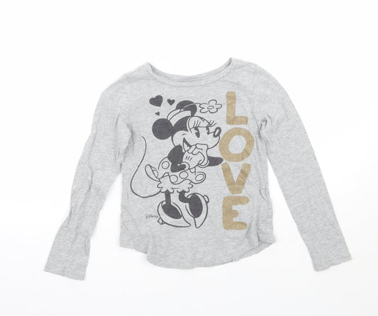 Gap Girls Grey   Basic T-Shirt Size 7 Years