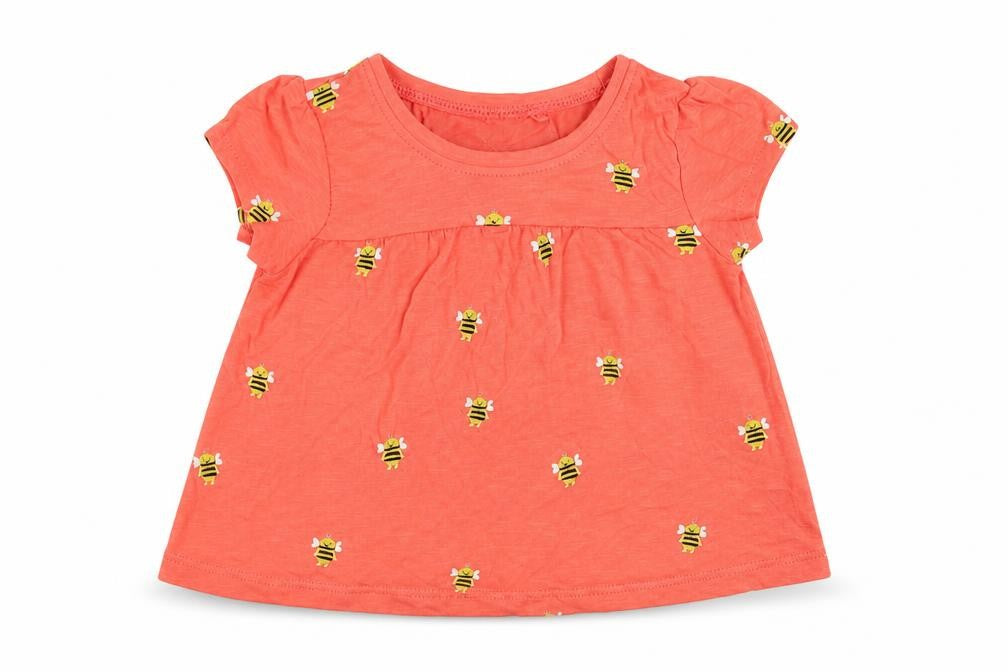 Front view of Next girls’ orange basic t-shirt, size 6-9, months