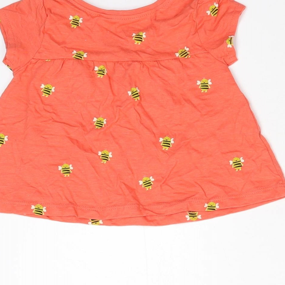 NEXT Girls Orange   Basic T-Shirt Size 6-9 Months