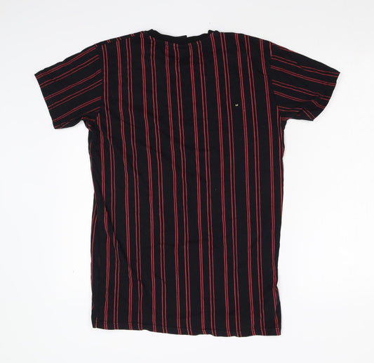 304 Mens Black Striped   T-Shirt Size M