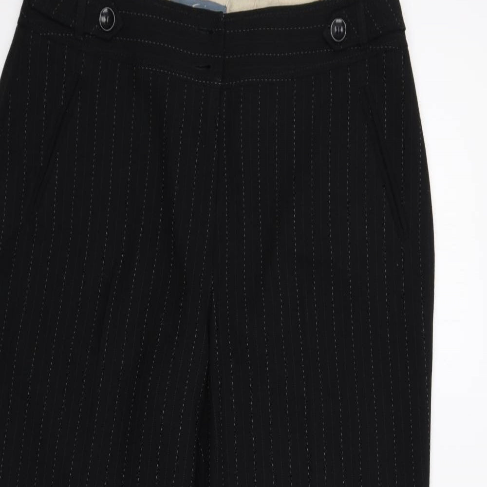 Evie Womens Black Striped  Trousers  Size 12 L31 in