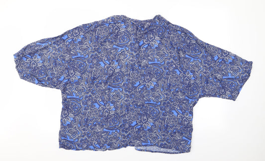New Look Womens Blue Floral  Kimono Jacket Size 12  - New Look Lightweight Coat