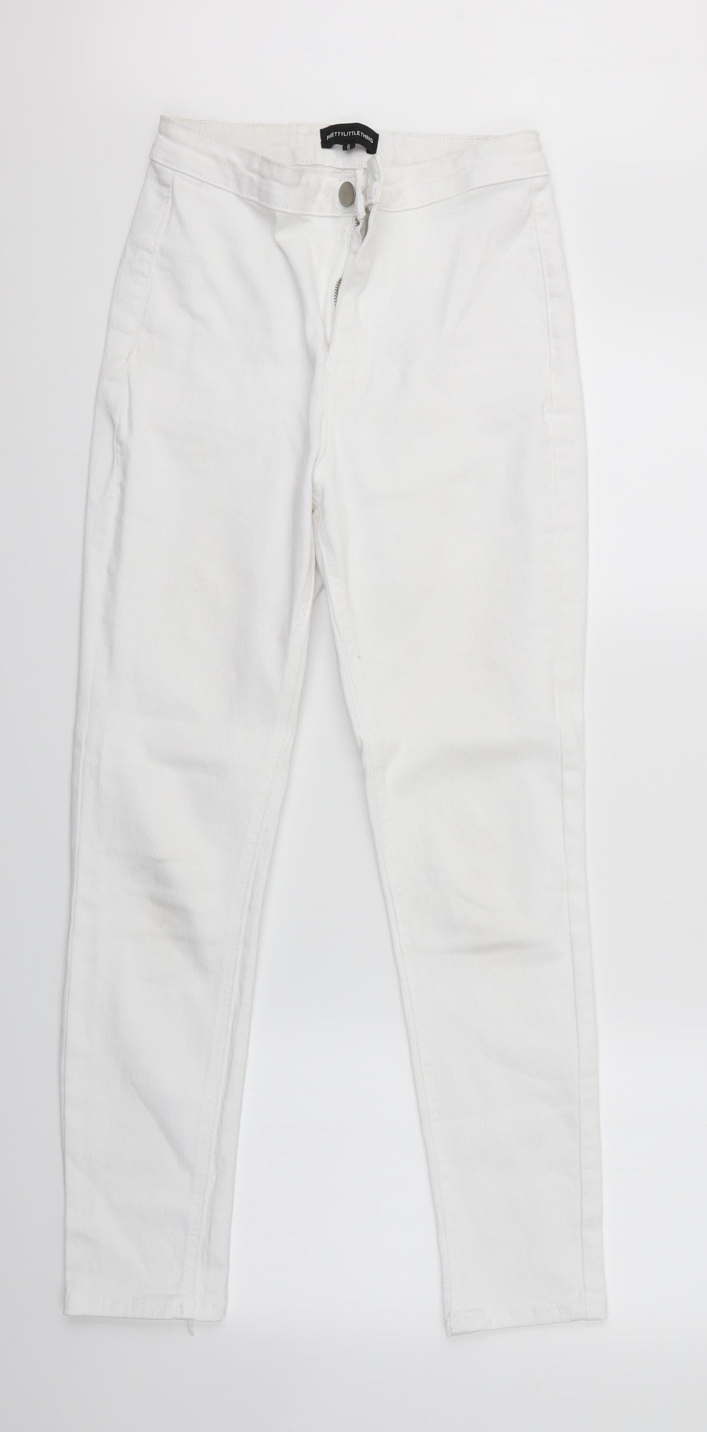 Pretty Little Thing Womens White   Skinny Jeans Size 8 L27 in - Pretty Little Thing