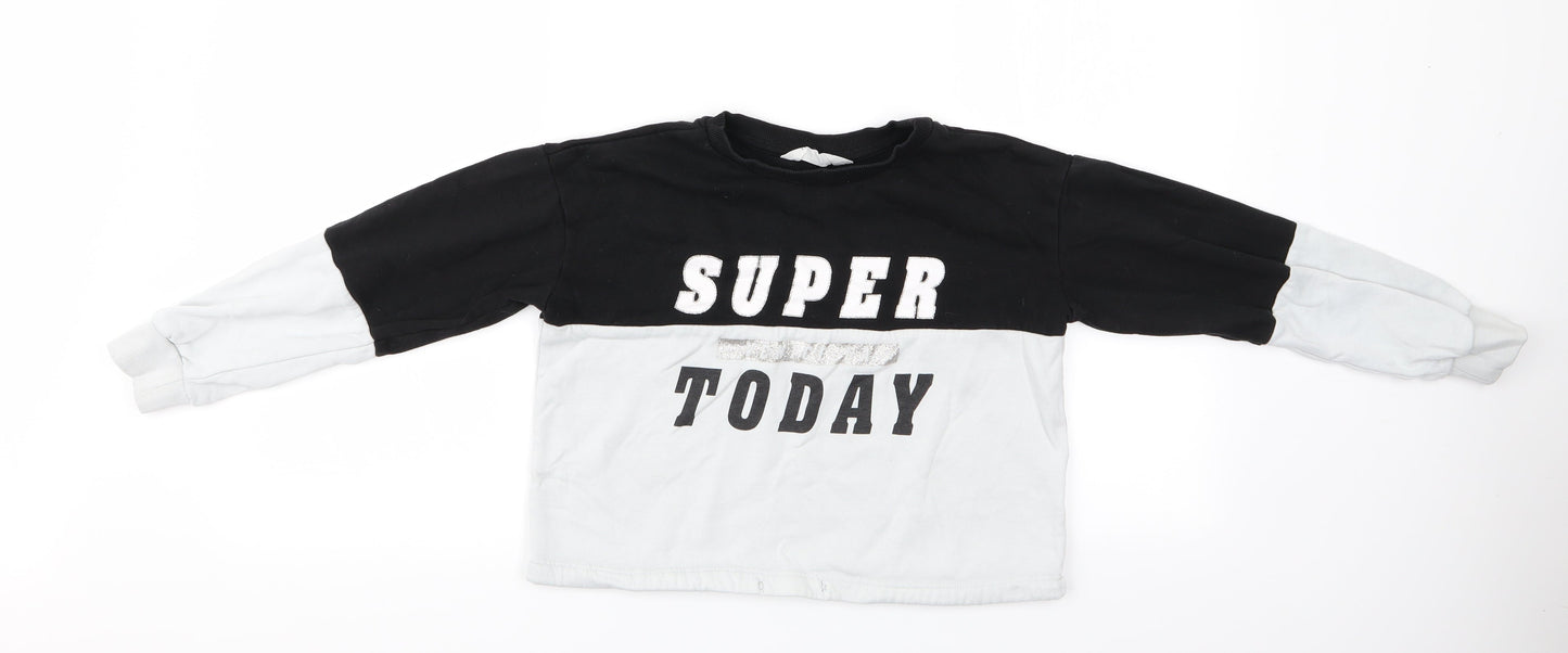 H&M Girls Multicoloured   Pullover Sweatshirt Size 8-9 Years  - H&M Girls Sweatshirt - Glittery