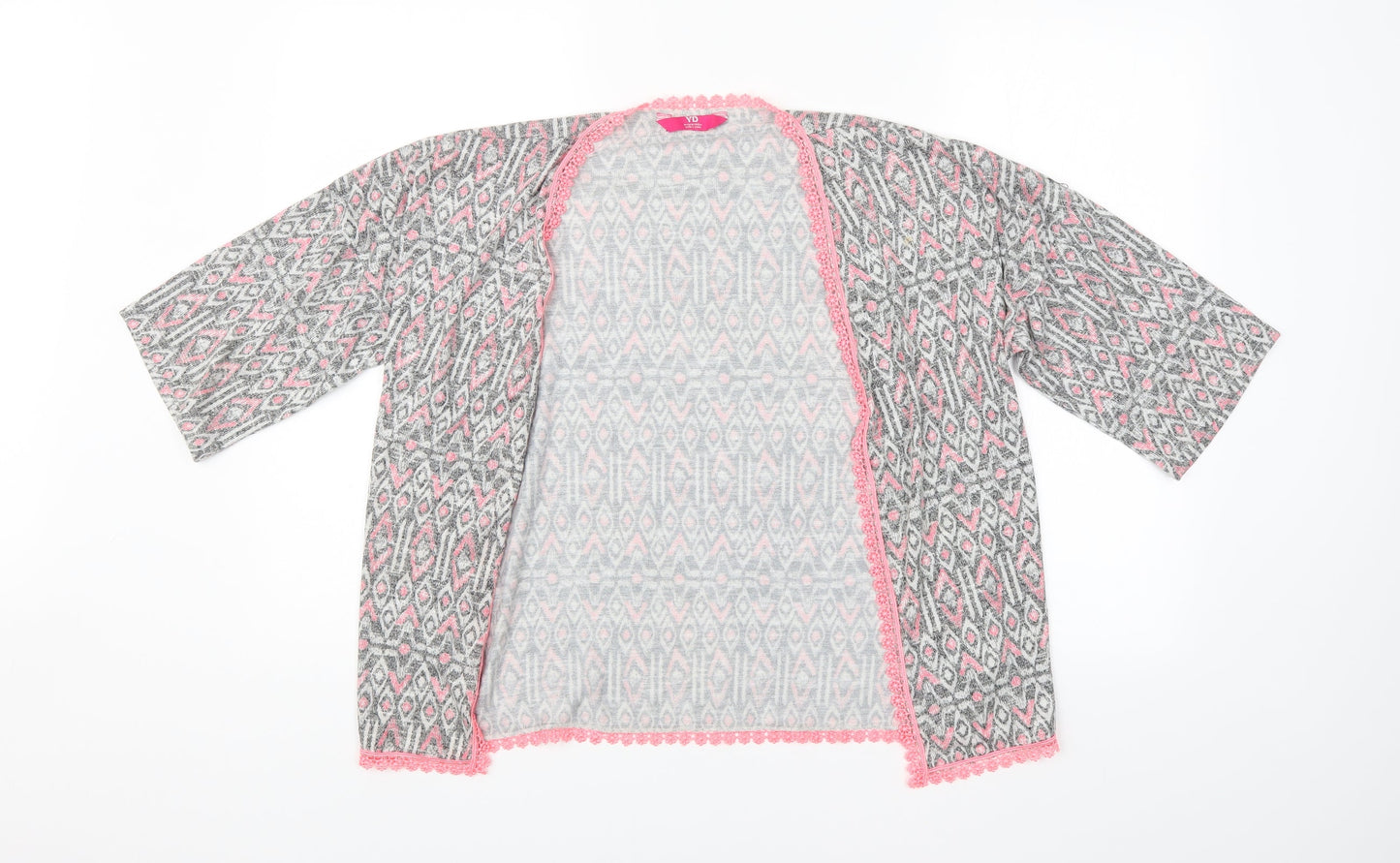 YD Girls Multicoloured Argyle/Diamond  Cardigan Jumper Size 10-11 Years