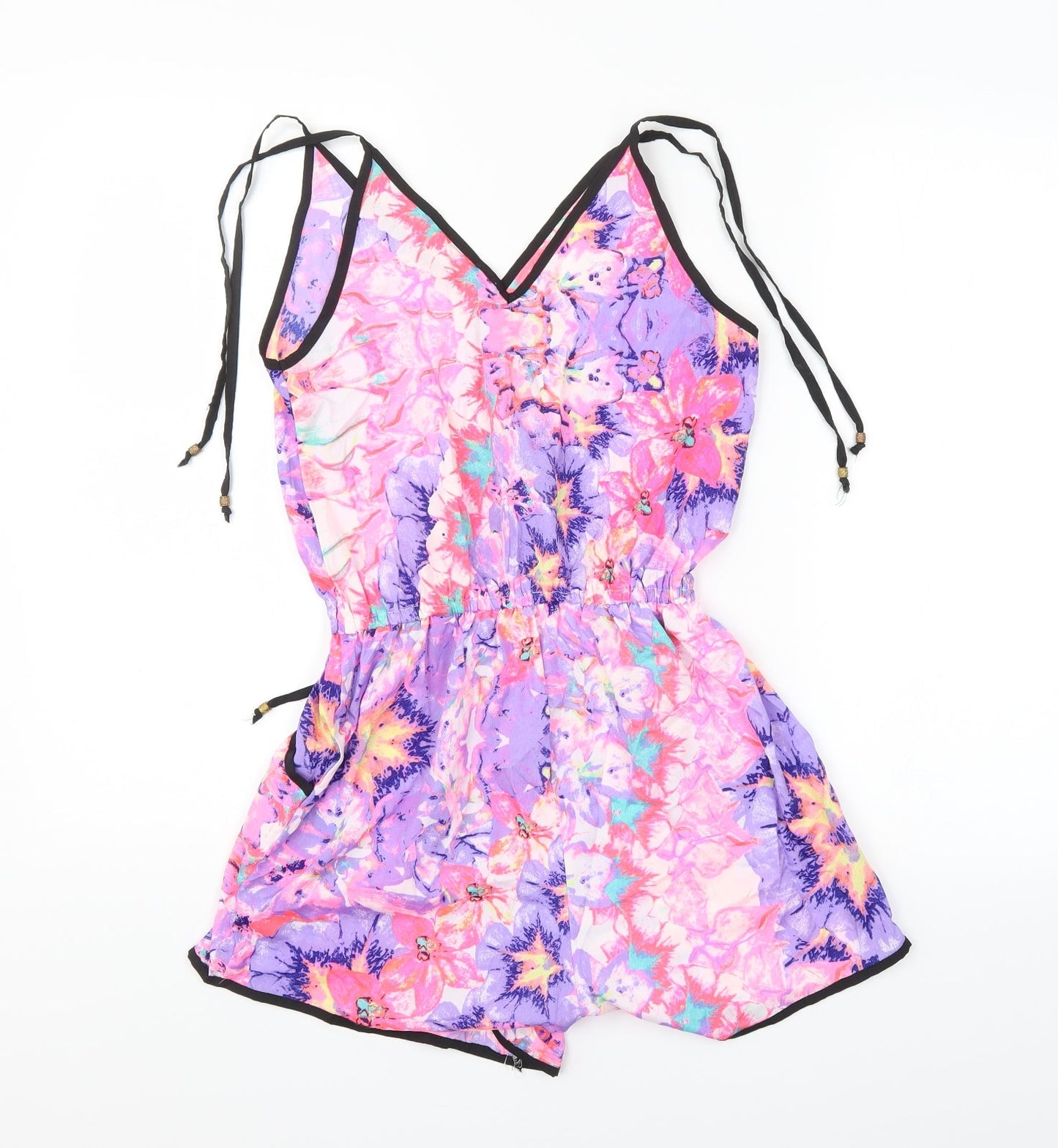 Jean Club Womens Multicoloured Floral  Playsuit One-Piece Size 6