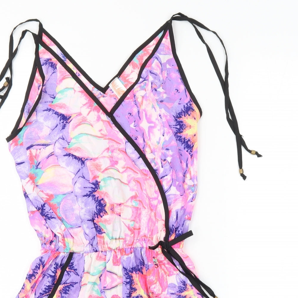 Jean Club Womens Multicoloured Floral  Playsuit One-Piece Size 6