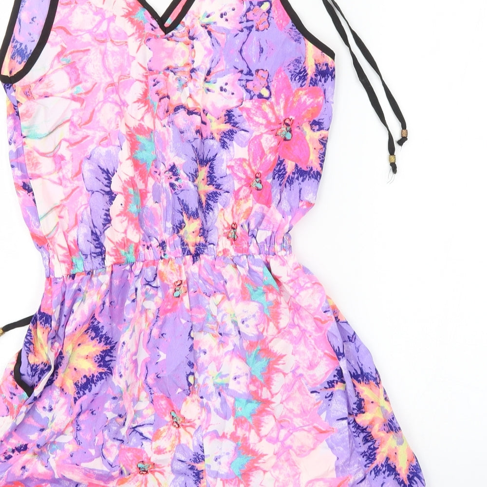 Jean Club Womens Multicoloured Floral  Playsuit One-Piece Size 6