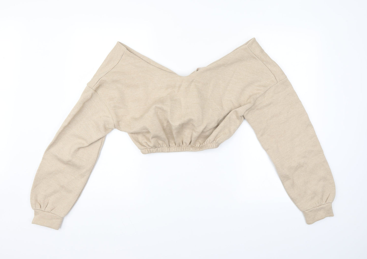 PRETTYLITTLETHING Womens Beige   Pullover Sweatshirt Size S