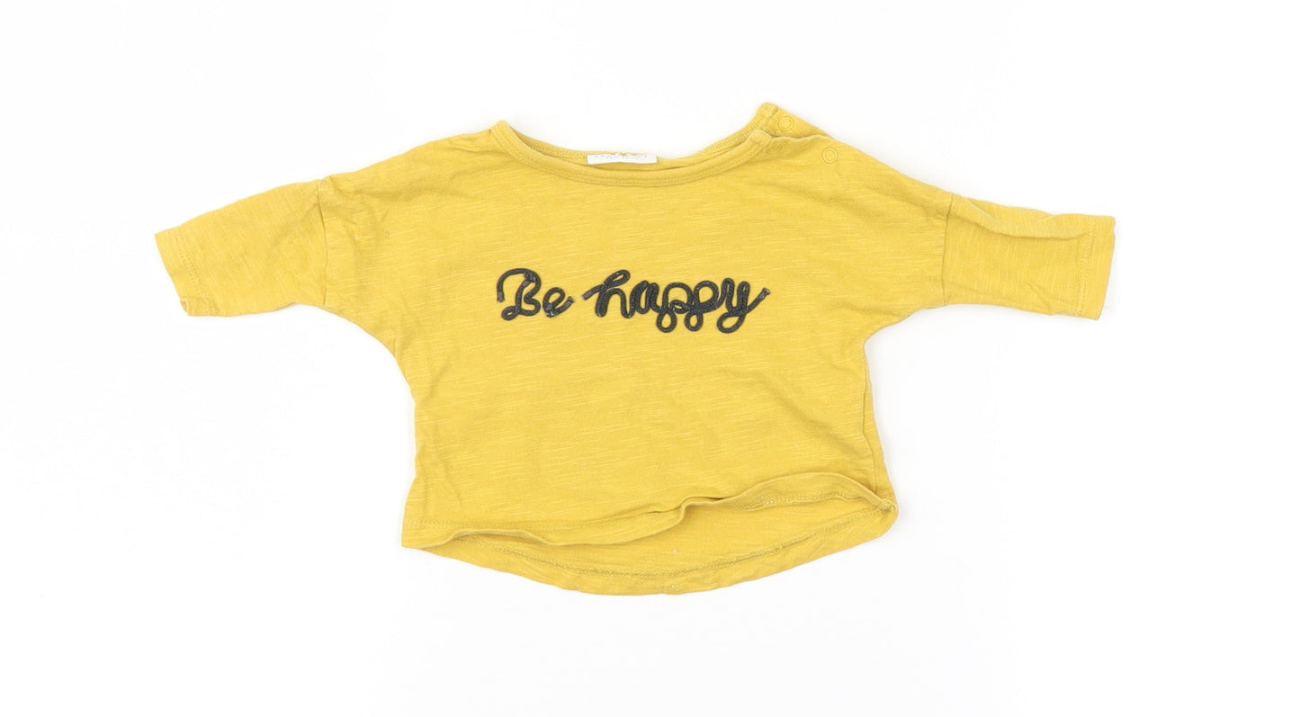 NEXT Baby Yellow   Basic T-Shirt Size 0-3 Months  - Be Happy