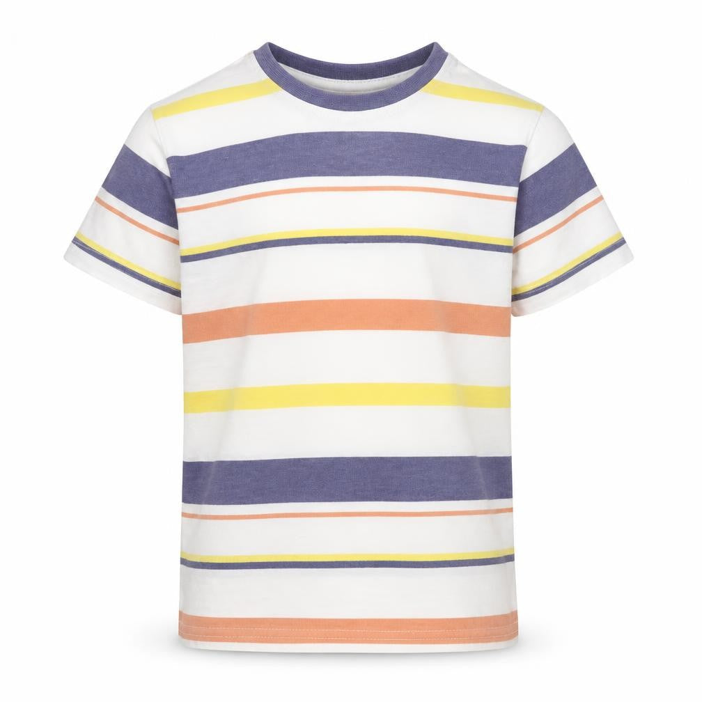 Primark Girls White Striped  Basic T-Shirt Size 5-6 Years