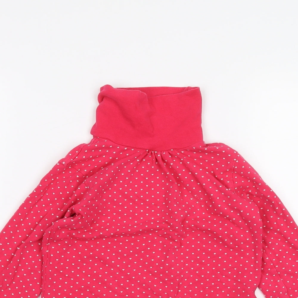 pink & black Girls Pink Polka Dot  Basic T-Shirt Size 5-6 Years