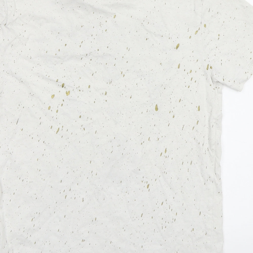 NEXT Girls Beige Polka Dot  Basic T-Shirt Size 10 Years  - Skeleton