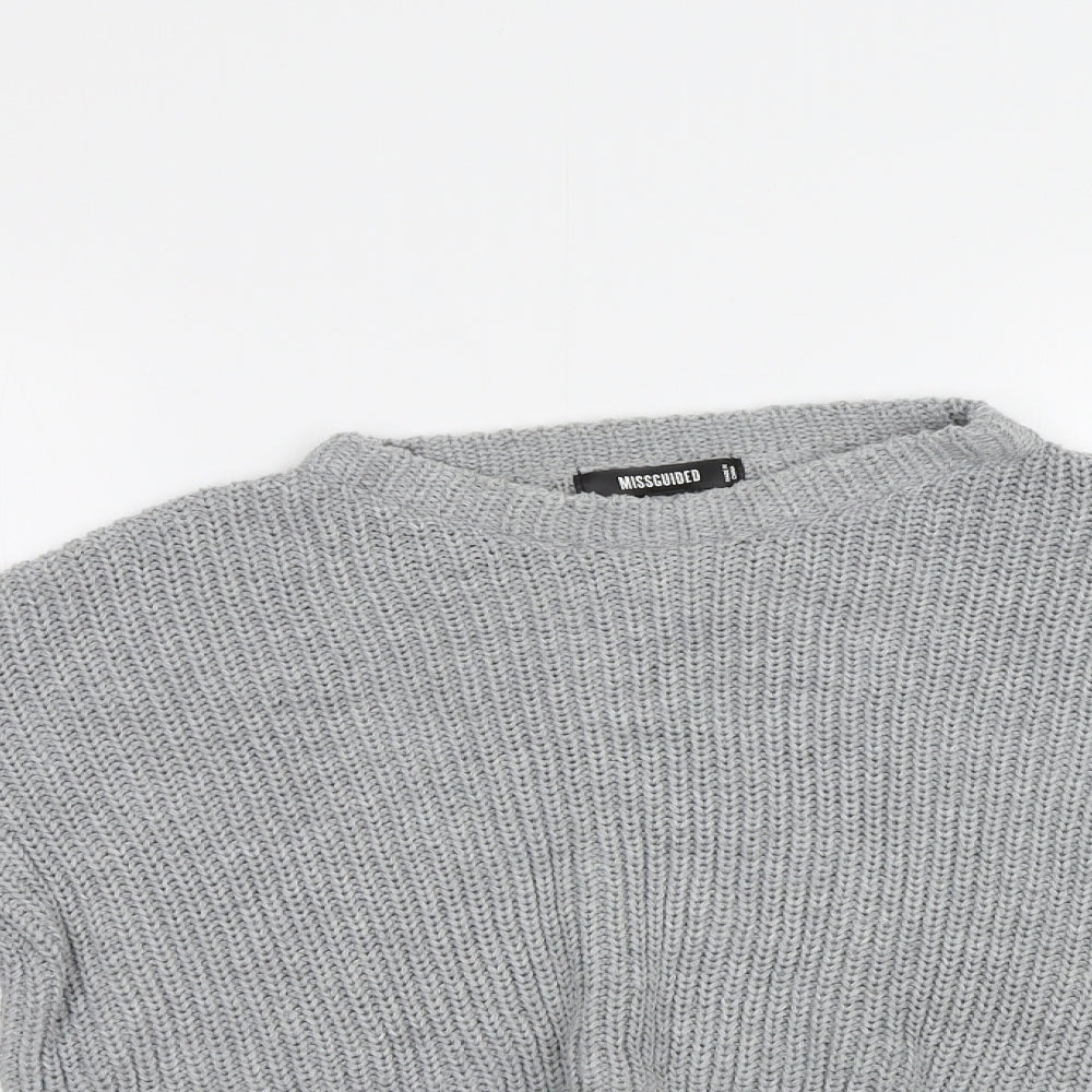 Missguided Womens Grey   Pullover Jumper Size M