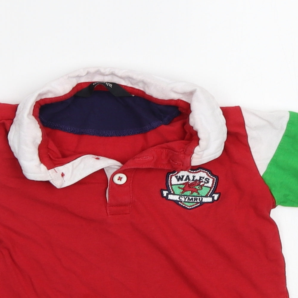 George Boys Red   Basic Polo Size 2 Years  - Wales