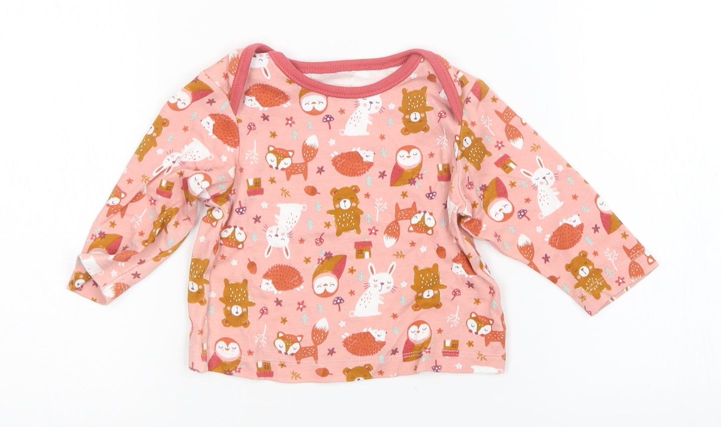Nutmeg Girls Multicoloured Animal Print  Basic T-Shirt Size 3-6 Months