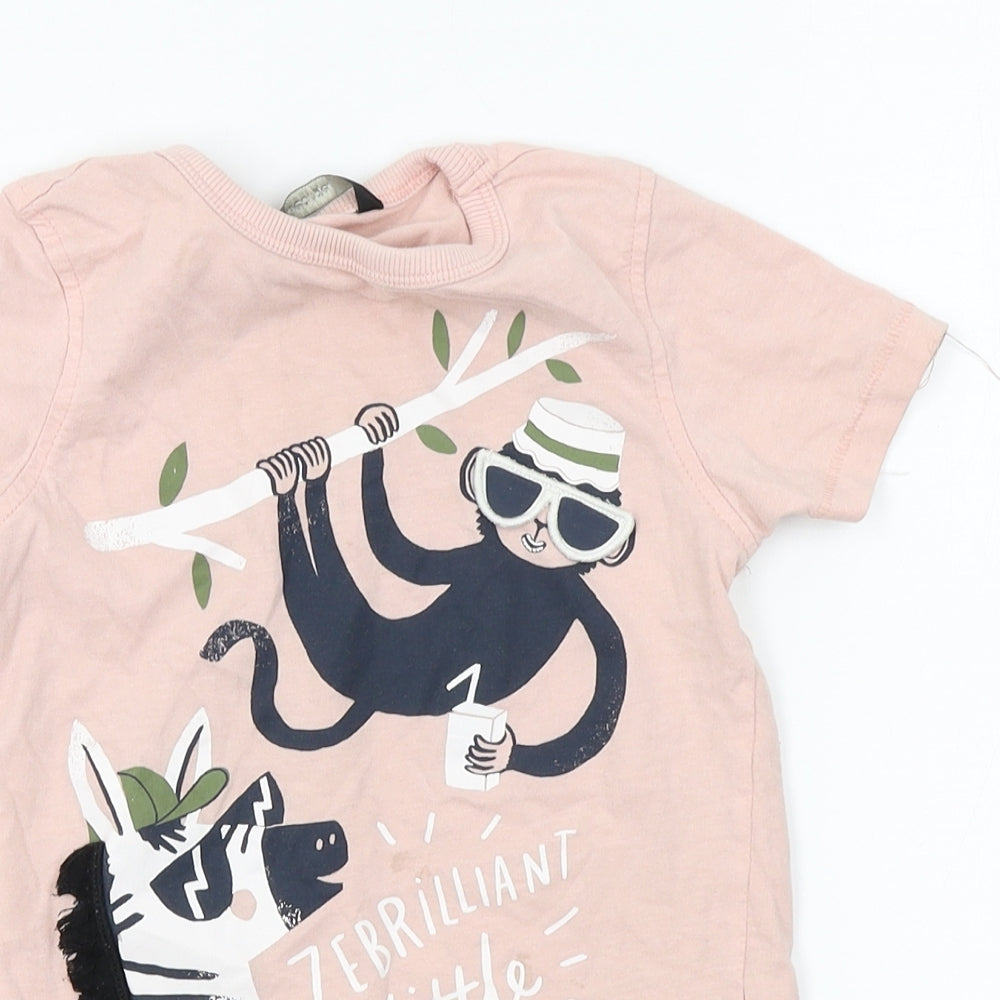 George Girls Pink   Basic T-Shirt Size 2-3 Years