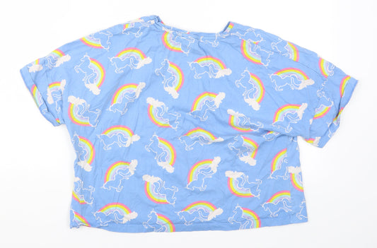 ASOS Womens Blue Solid  Top Pyjama Top Size 6  - Unicorns