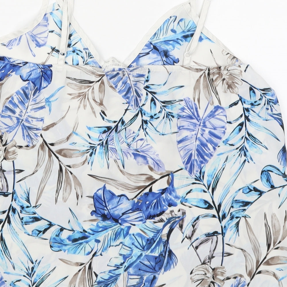 Primark Womens Blue Floral  Cami Pyjama Top Size 6