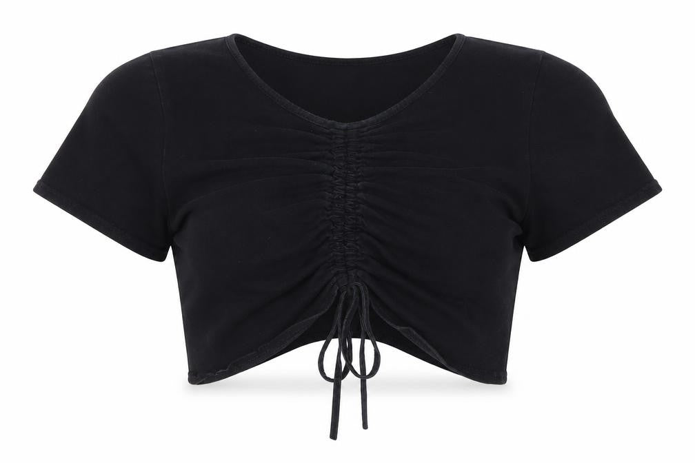 PRETTYLITTLETHING Womens Black   Cropped T-Shirt Size M