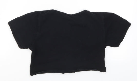PRETTYLITTLETHING Womens Black   Cropped T-Shirt Size M