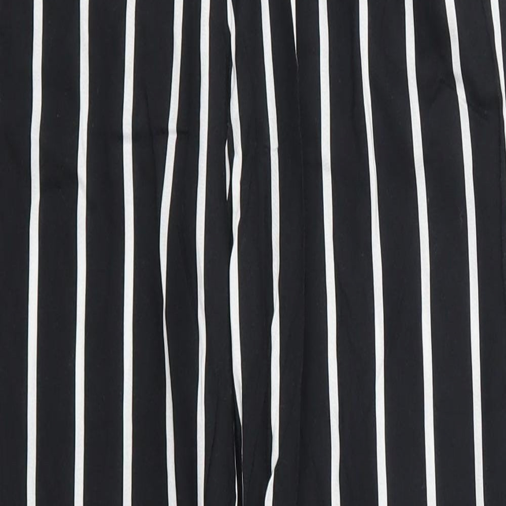 H&M Womens Black Striped  Trousers  Size 4 L28 in