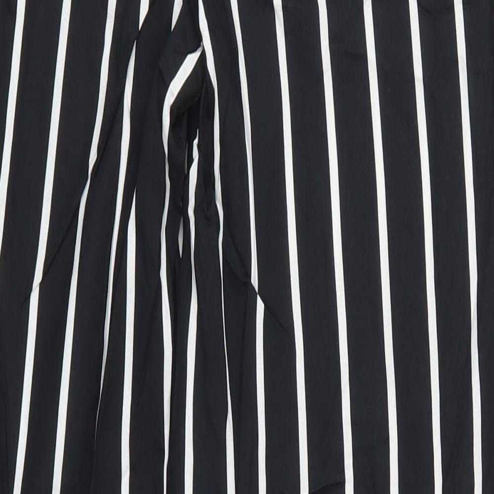 H&M Womens Black Striped  Trousers  Size 4 L28 in