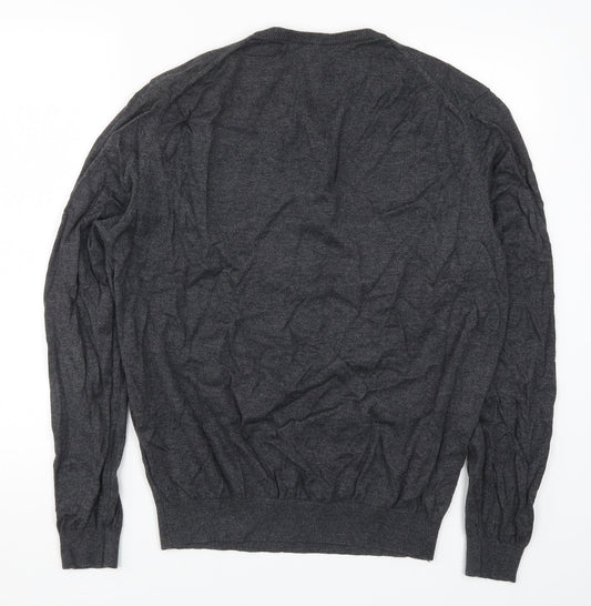 Palm Grove Mens Grey  Knit Pullover Jumper Size L