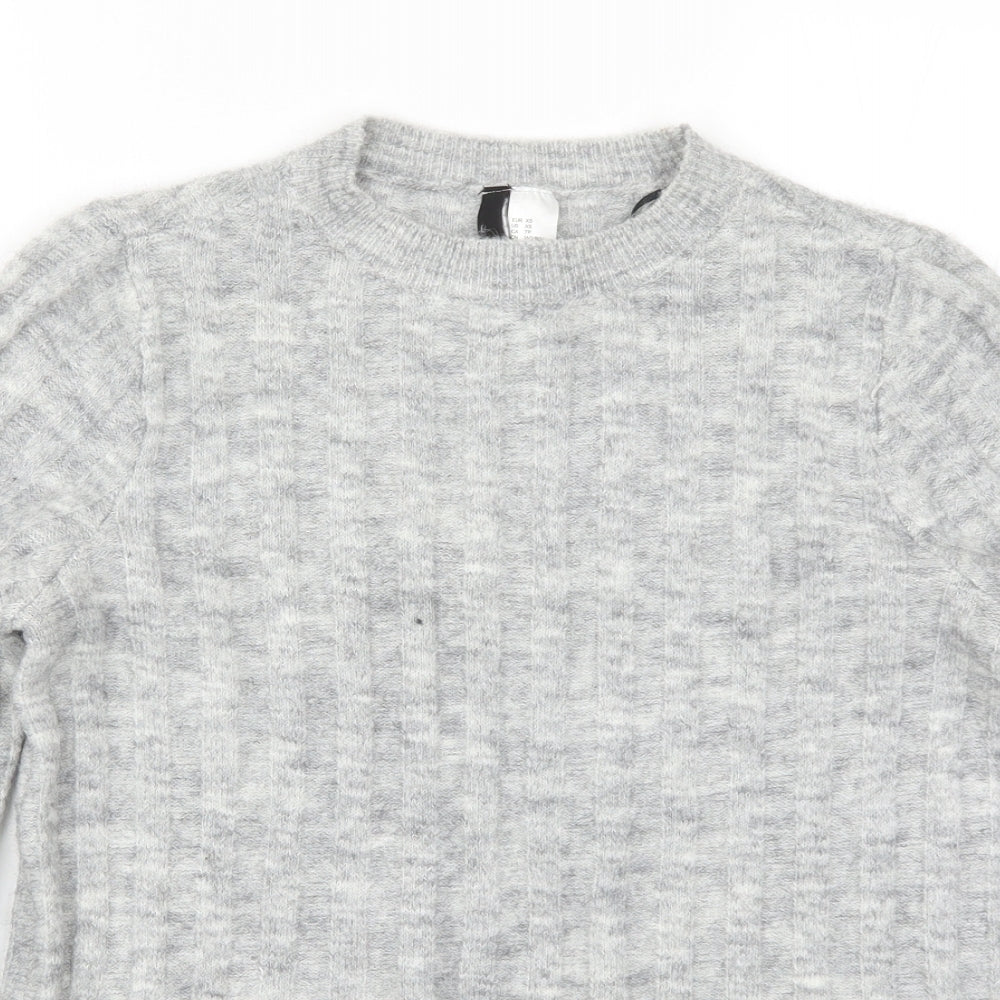 H&M Womens Grey  Knit Pullover Jumper Size XS