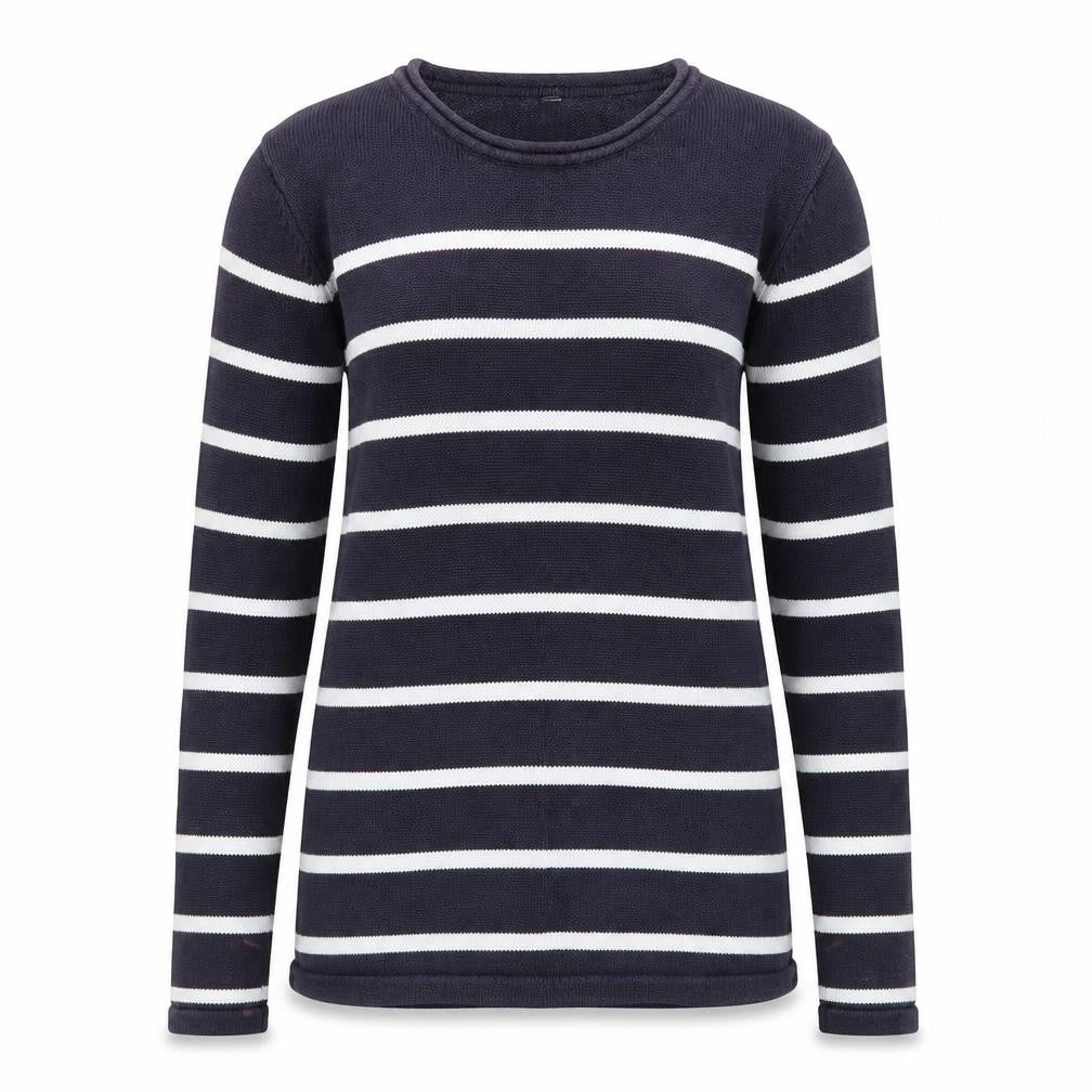 BHS Womens Blue Striped Knit Pullover Jumper Size 8