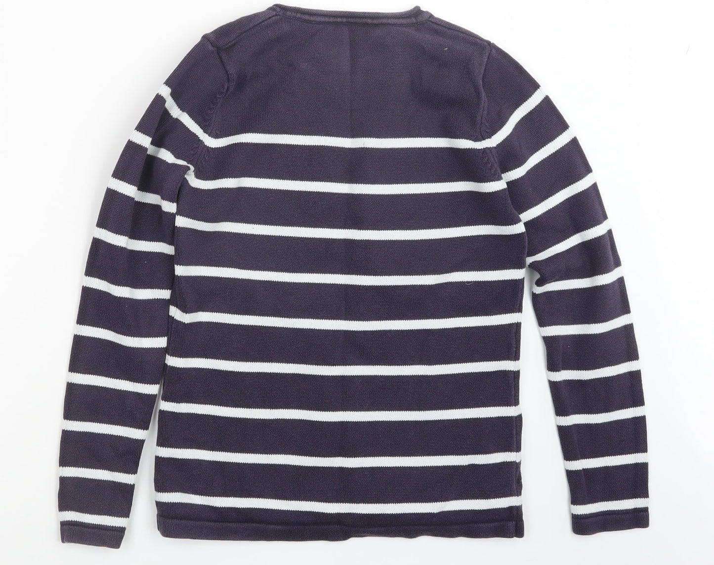 BHS Womens Blue Striped Knit Pullover Jumper Size 8