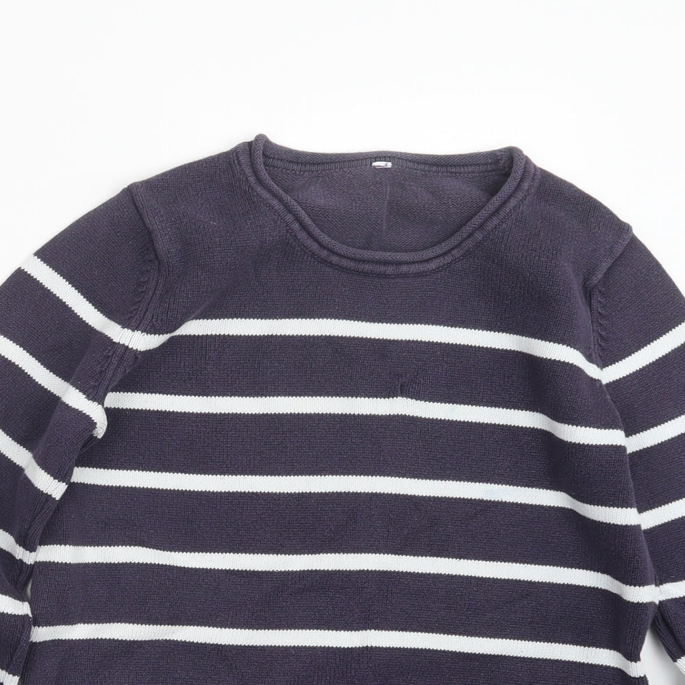 BHS Womens Blue Striped Knit Pullover Jumper Size 8