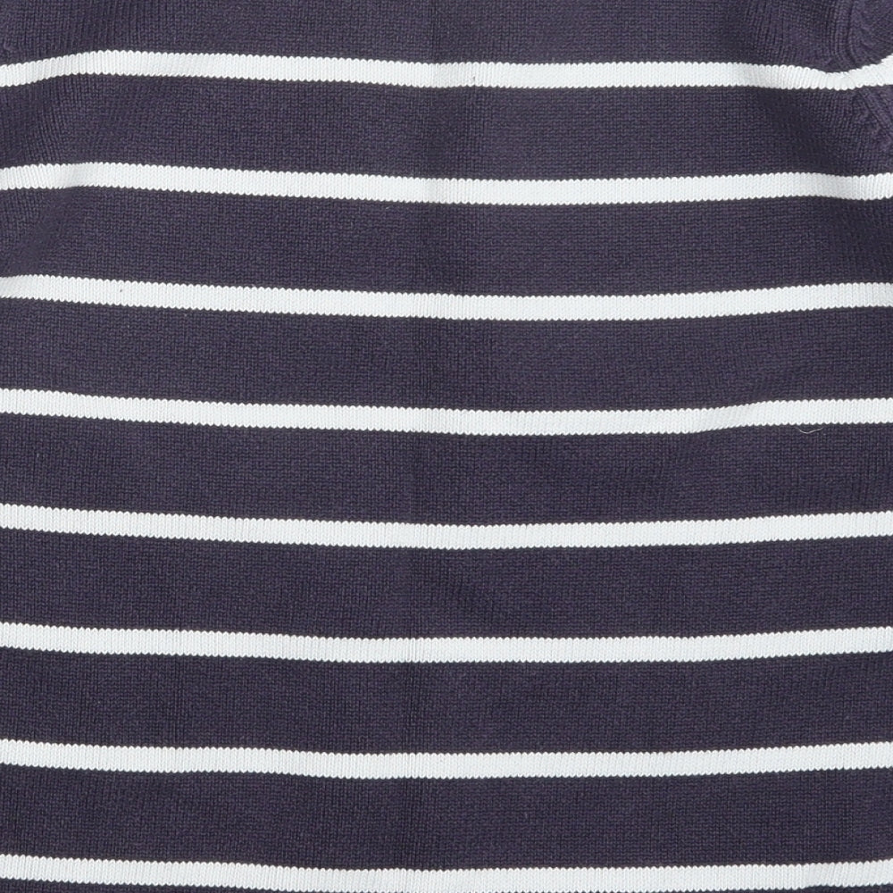 BHS Womens Blue Striped Knit Pullover Jumper Size 8