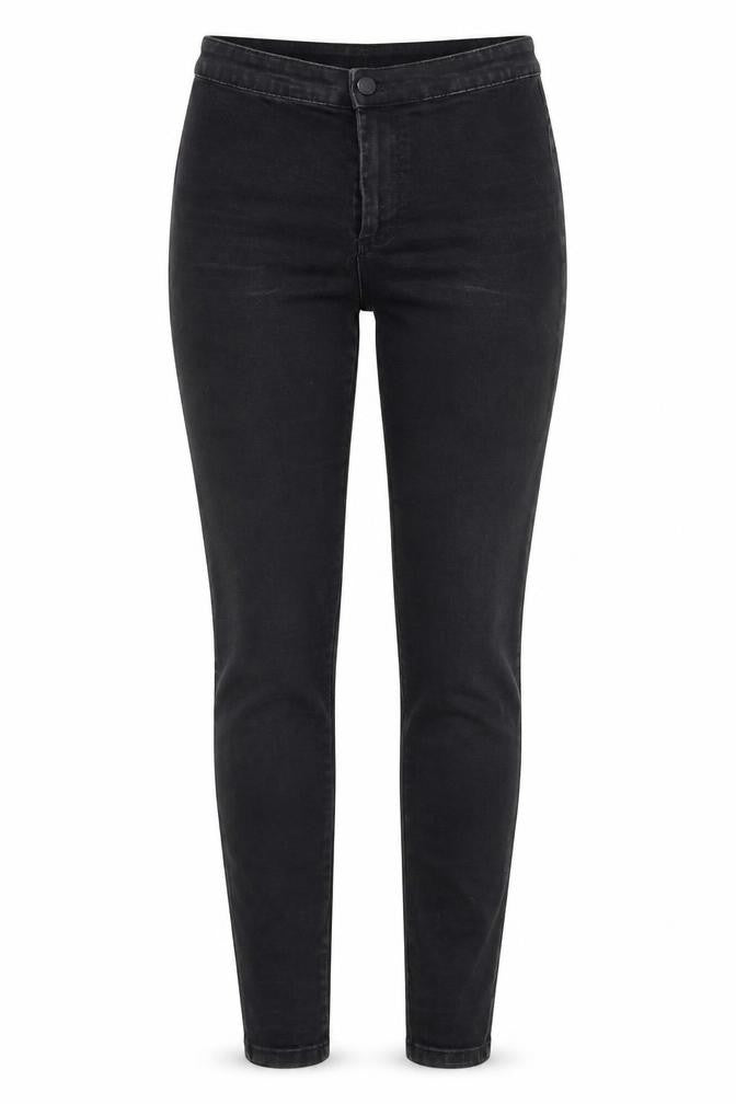 Front view of Denim Co. women’s black denim straight jeans, size UK 10, 29-inch leg