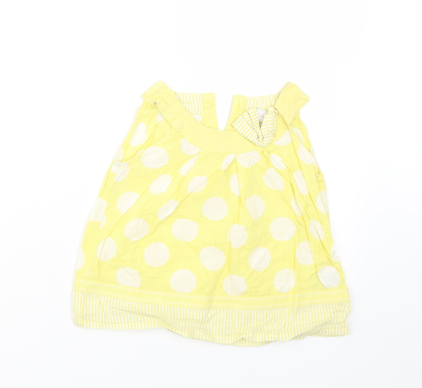 NEXT Girls Yellow Polka Dot  Basic Blouse Size 2-3 Years