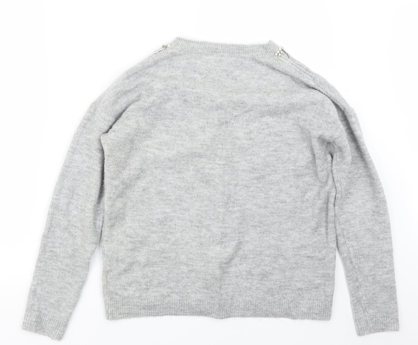 Dorothy Perkins Womens Grey  Knit Pullover Jumper Size 14