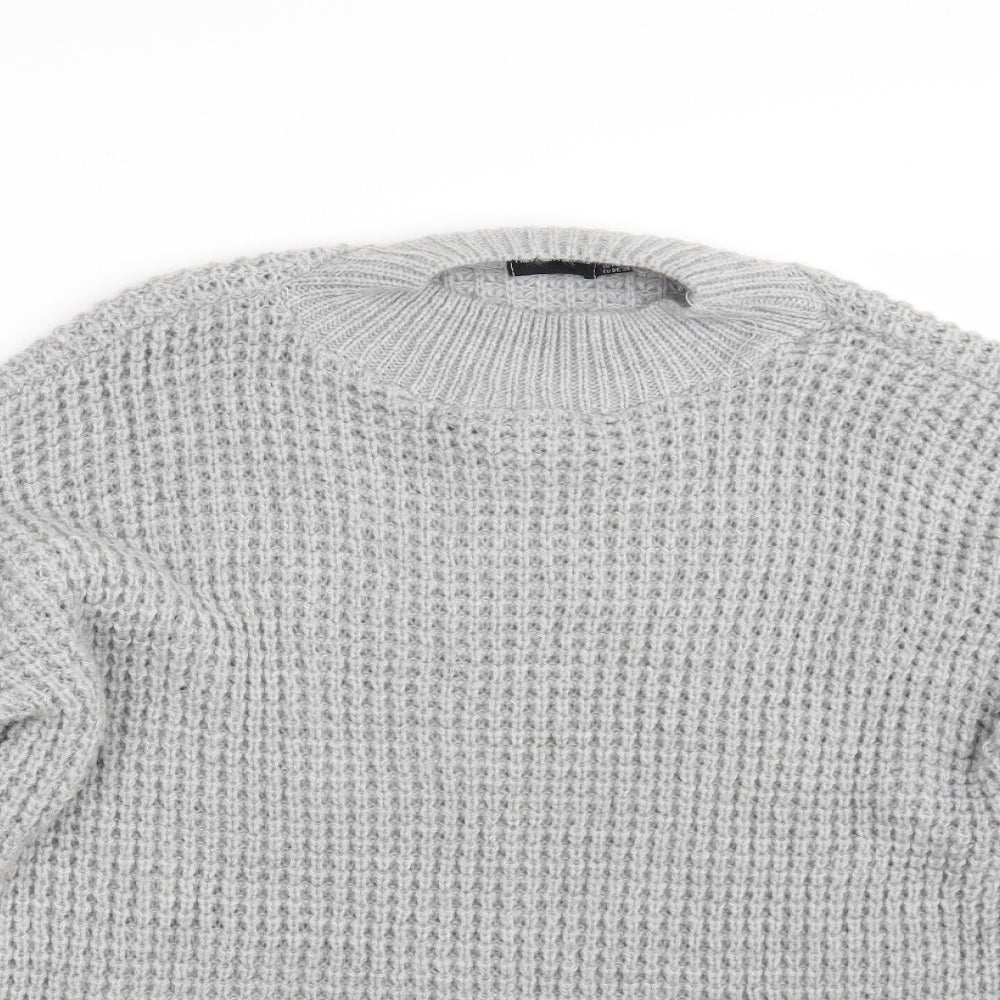 PRETTYLITTLETHING Womens Grey   Pullover Jumper Size 10