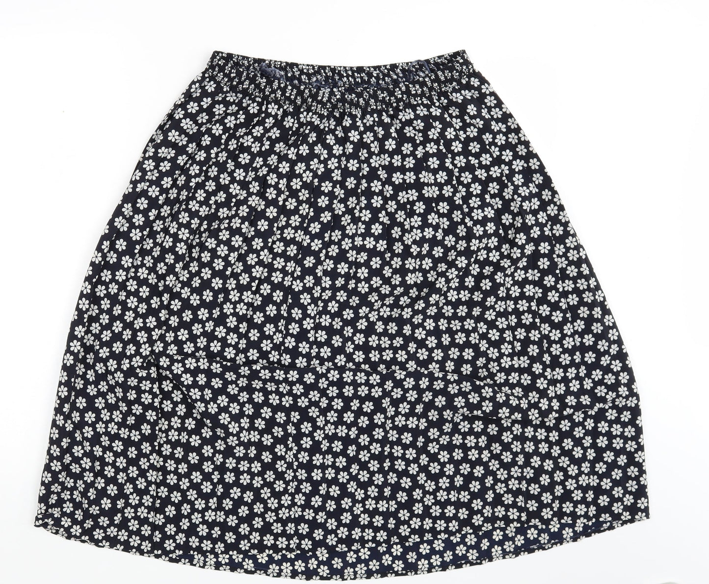 Preworn Womens Black Floral  A-Line Skirt One Size