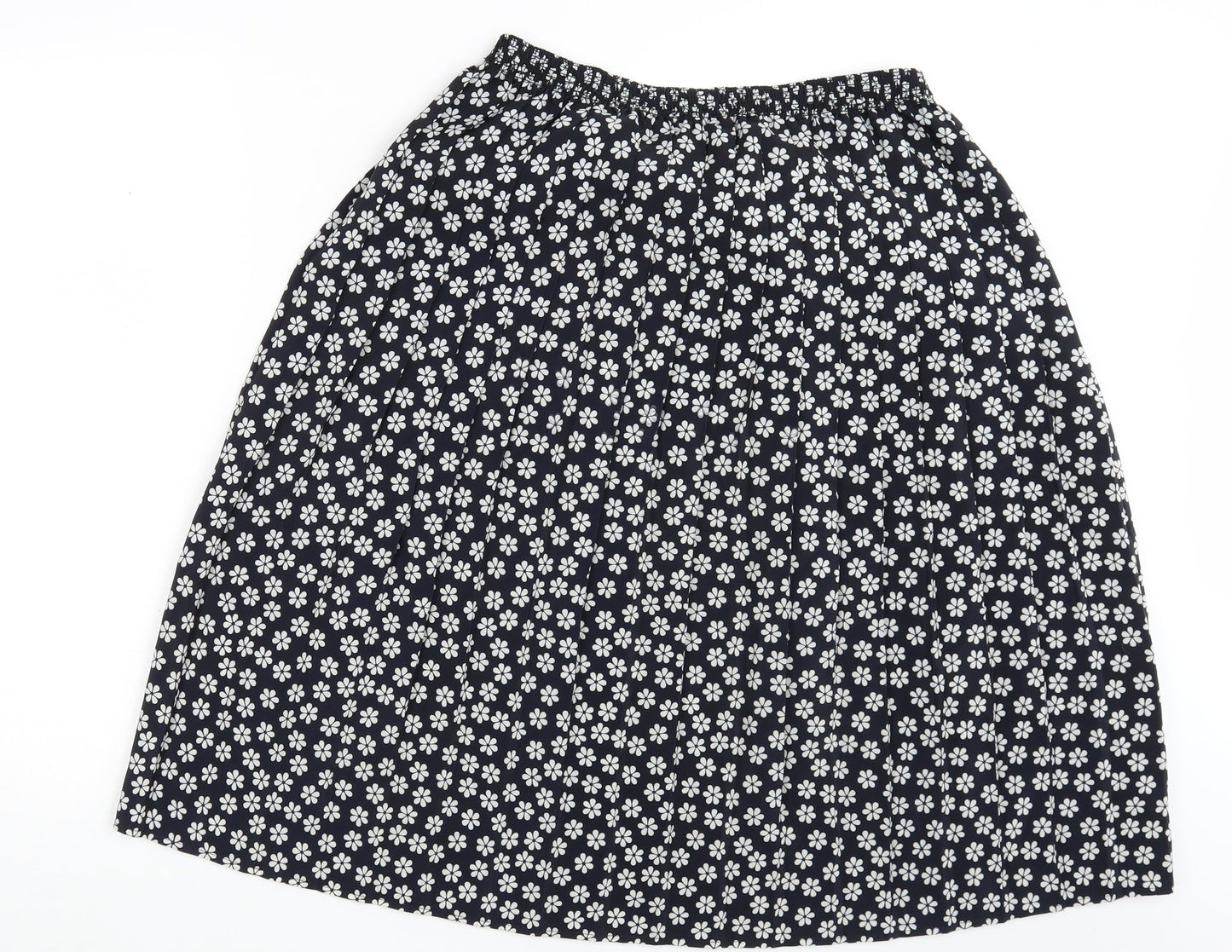 Preworn Womens Black Floral  A-Line Skirt One Size